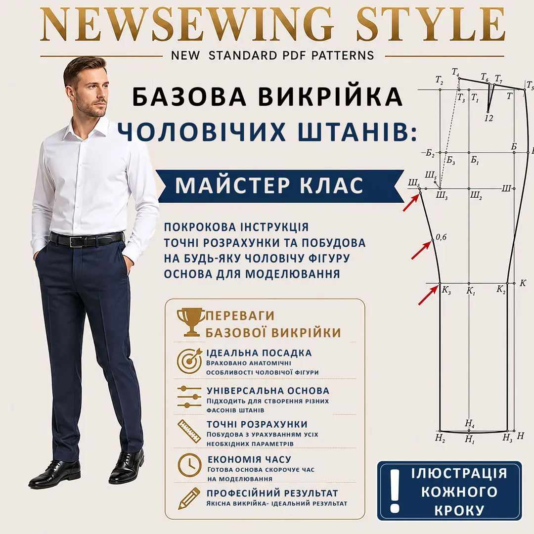 Базова викрійка чоловічих штанів: майстер-клас
